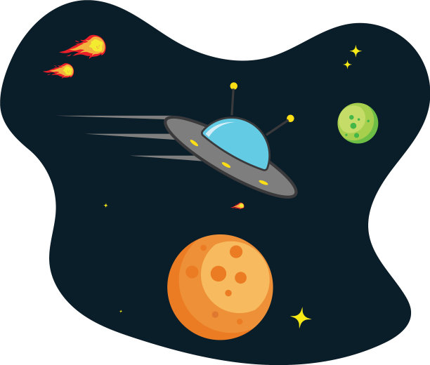 UFO在太空中的图标设计图片下载