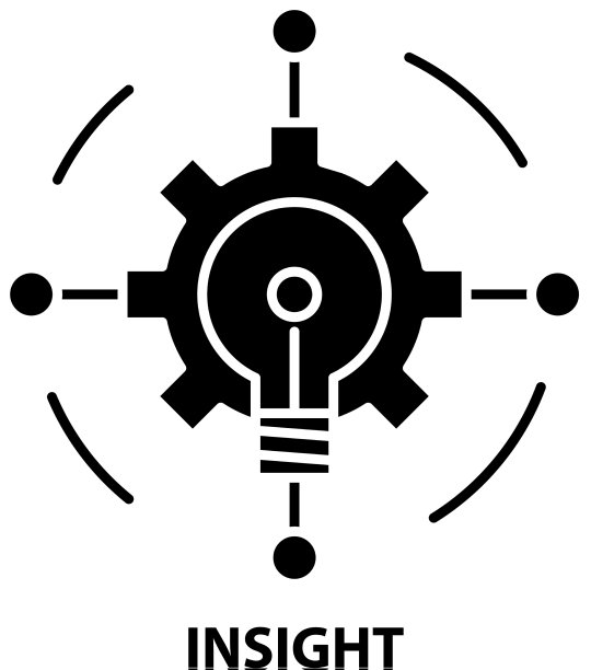 洞察图标黑色标志与可编辑图片下载