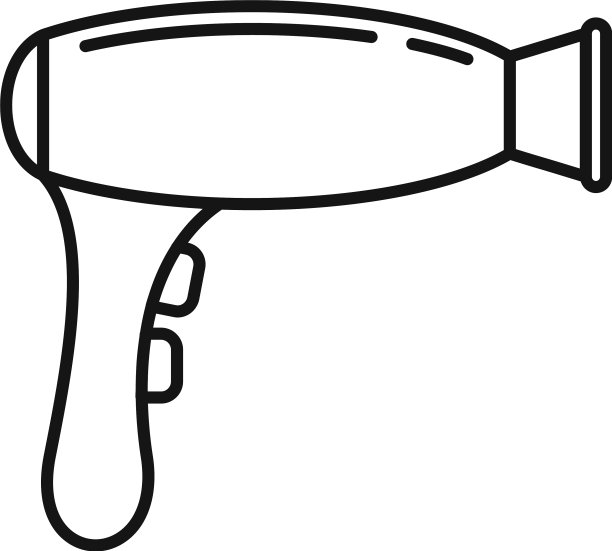 客房服务吹风机图标轮廓风格图片下载