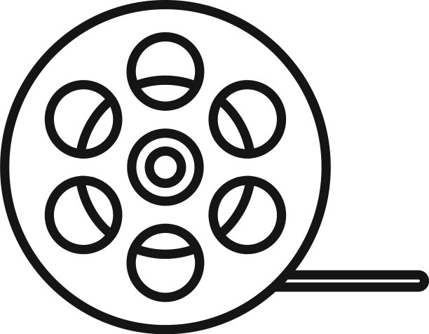 电影卷轴图标轮廓风格图片下载