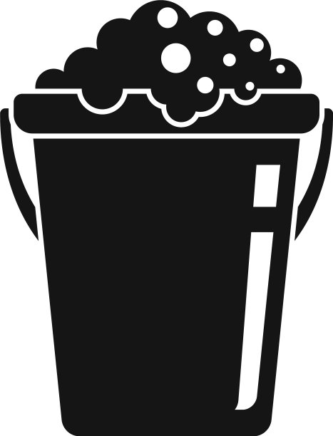 肥皂水桶图标：简约风格图片下载