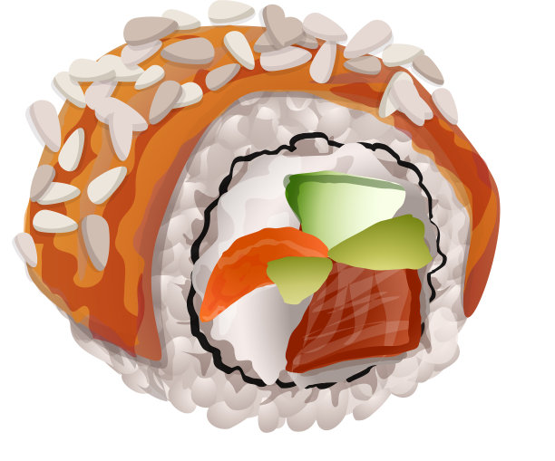 混合寿司卷图标卡通风格图片下载