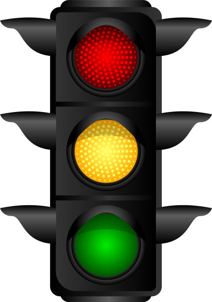 街道交通灯图标卡通风格图片下载