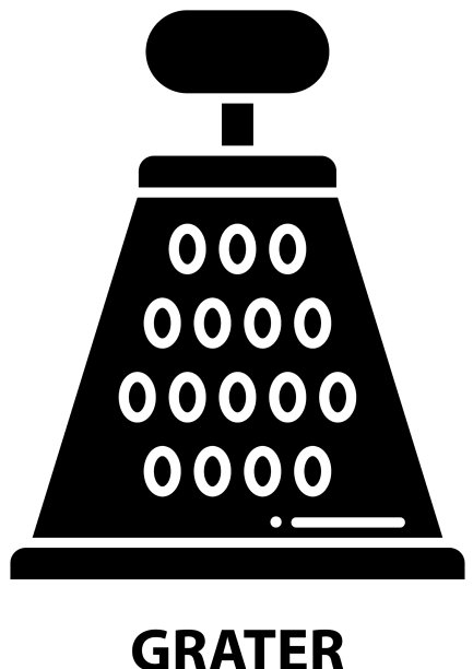 Grater图标黑色标志可编辑图片下载