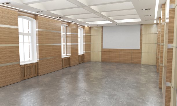 空房间，室内可视化，3D插图图片下载