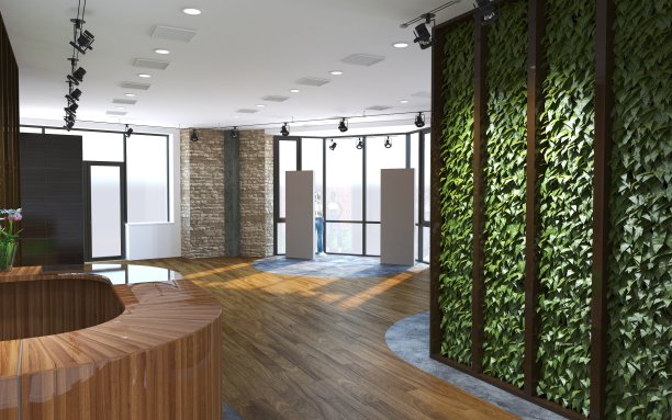 空房间，室内可视化，3D插图图片下载