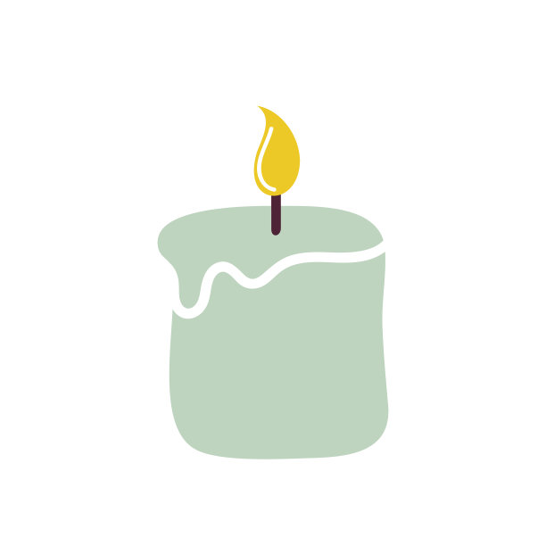 白色背景上燃烧着芳香的蜡烛图片下载