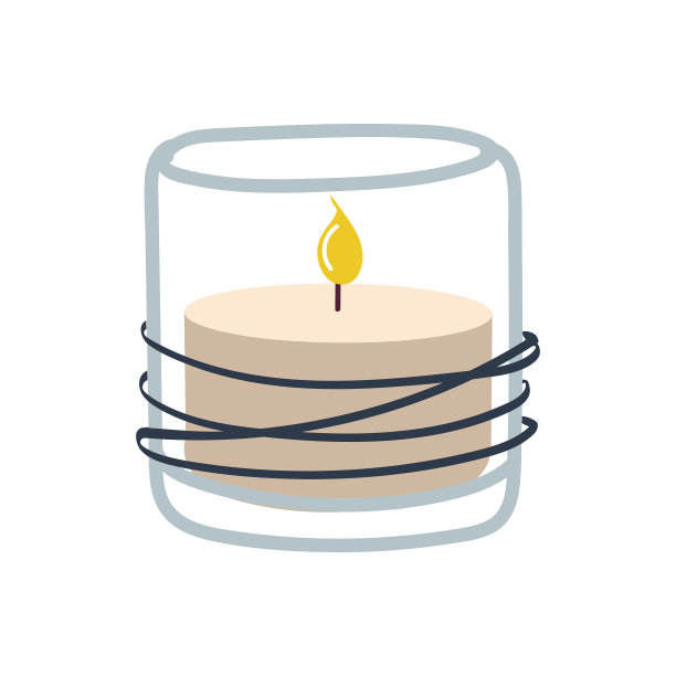 白色背景中燃烧着芳香的蜡烛图片下载