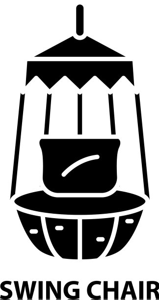摇椅图标黑色标志与可编辑图片下载