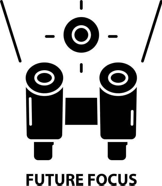 未来的焦点图标黑色标志与可编辑图片下载
