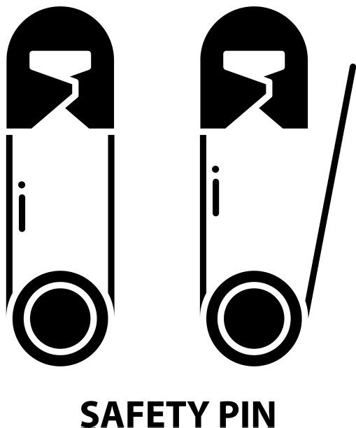 安全别针图标黑色标志与可编辑图片下载
