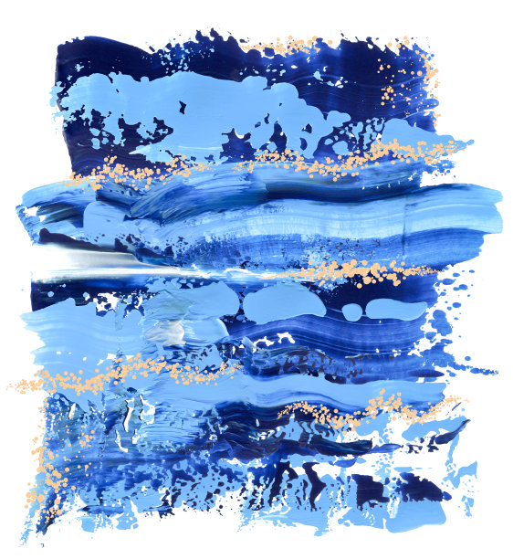 手绘蓝色笔触刷v与闪光孤立在白色。手绘创意框架模板图片下载