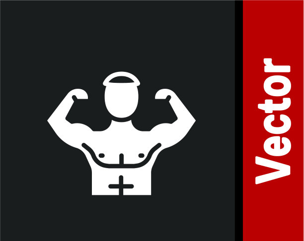 白色健美运动员展示他的肌肉图标图片下载