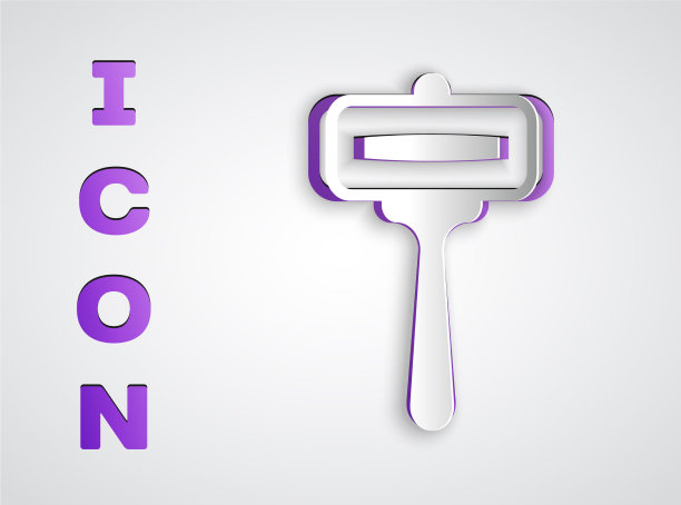 剪纸剃须刀图标孤立在灰色图片下载