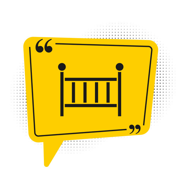 黑色倒刺摇篮床图标孤立在白色图片下载