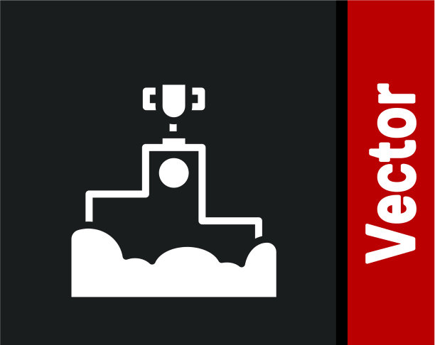 白色奖章上的体育冠军领奖台图标图片下载