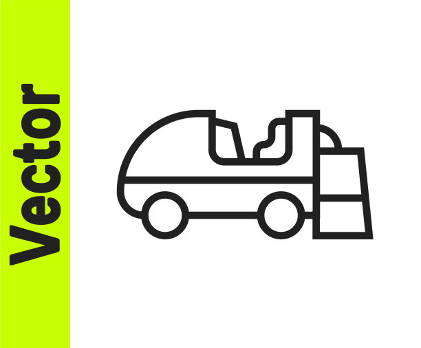 黑线冰表面器图标孤立在白色上图片下载