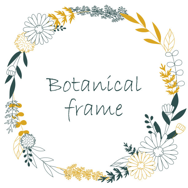 植物插图。邀请或贺卡模板(白色背景，矢量，剪切)图片下载