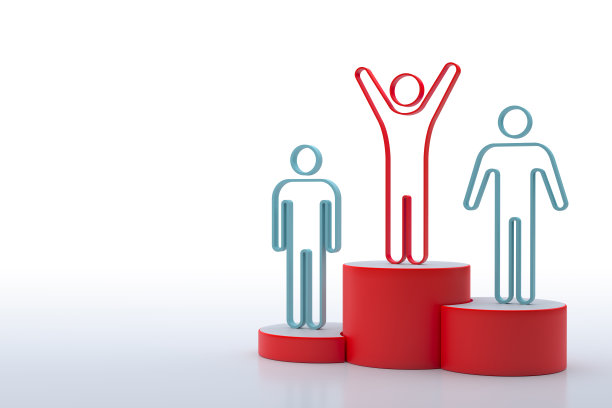 冠军领奖台。孤立的白色背景。3 d渲染。图片下载