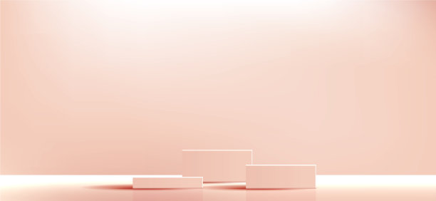 橙色的几何裙房广场和最小的盒子图片下载