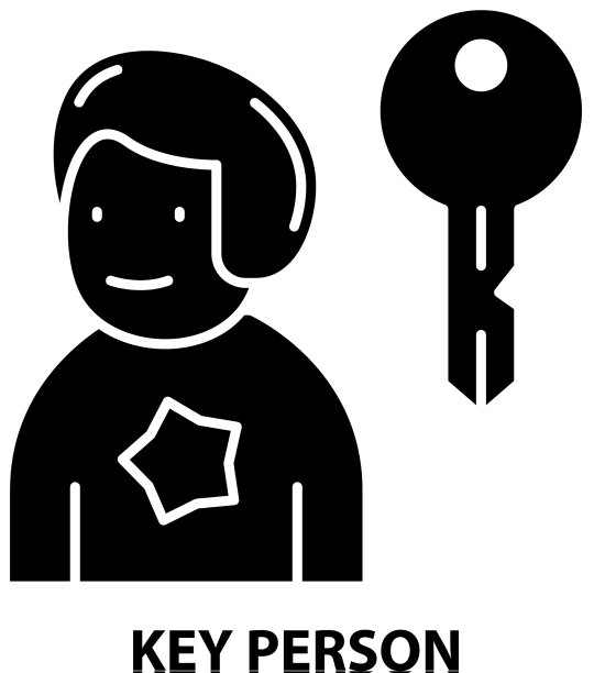 关键人图标黑色标志与可编辑图片下载