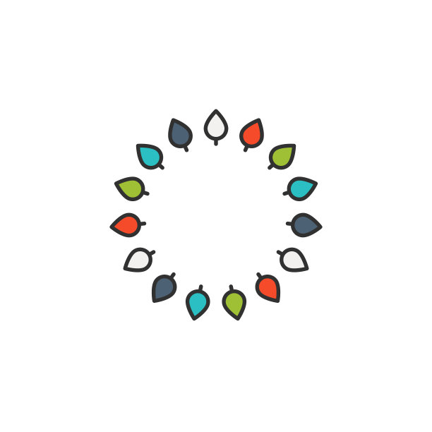 摘要太阳循环彩色标志设计模板图片下载