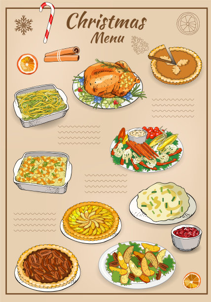 手绘传统圣诞节图片下载