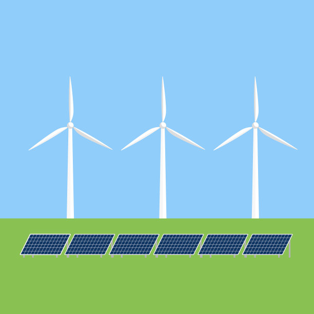 太阳能和风能生产替代能源图片下载