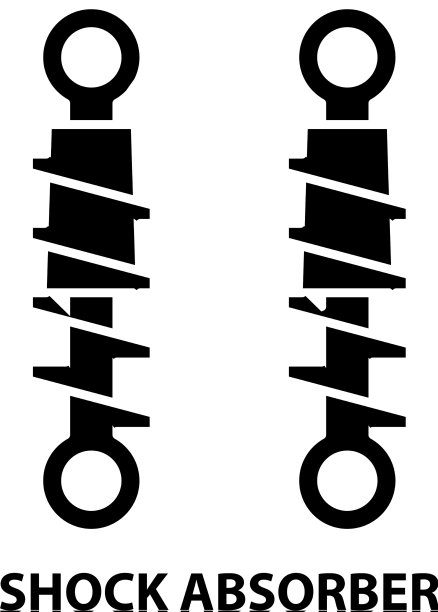 减震器图标用黑色标示图片下载