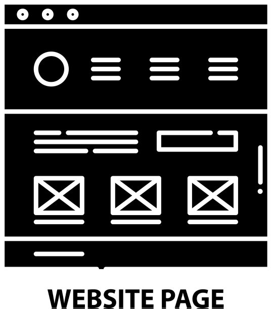 网站页面图标黑色标志与可编辑图片下载