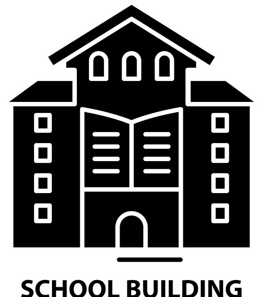 教学楼的标志用黑色标示图片下载