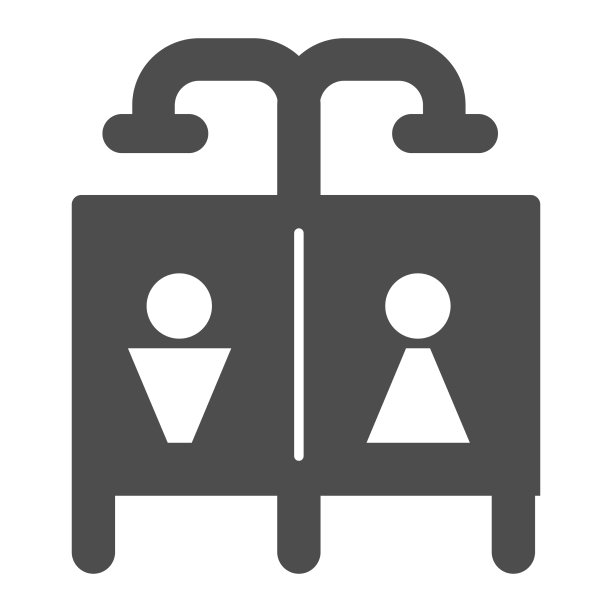 海滩淋浴固体图标水上公园概念公众图片下载