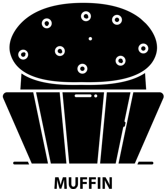 松饼符号图标黑色符号与图片下载