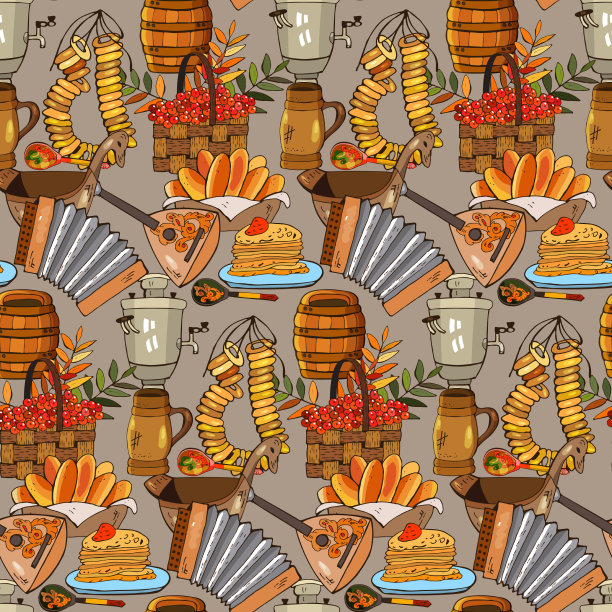 俄式无缝图案背景用图片下载