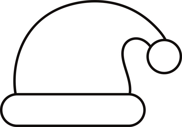 圣诞快乐圣诞老人帽线造型图标图片下载