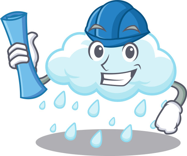 卡通人物多云下雨的大脑图片下载