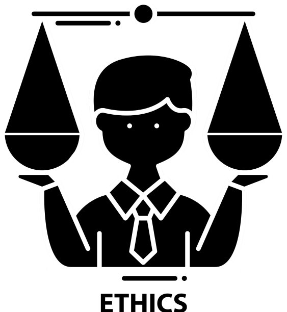 道德图标黑色标志，可编辑图片下载