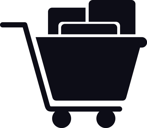 购物车手推车与盒子线样式图标图片下载