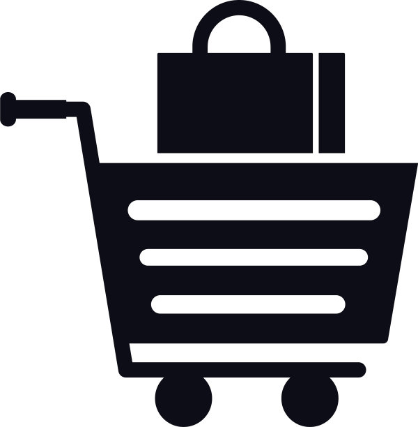 购物车和纸袋线条样式图片下载