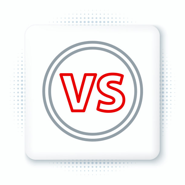 线vs战斗图标隔离在白色上图片下载