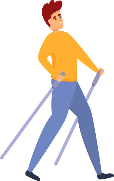 棍棒北欧行走图标卡通风格图片下载