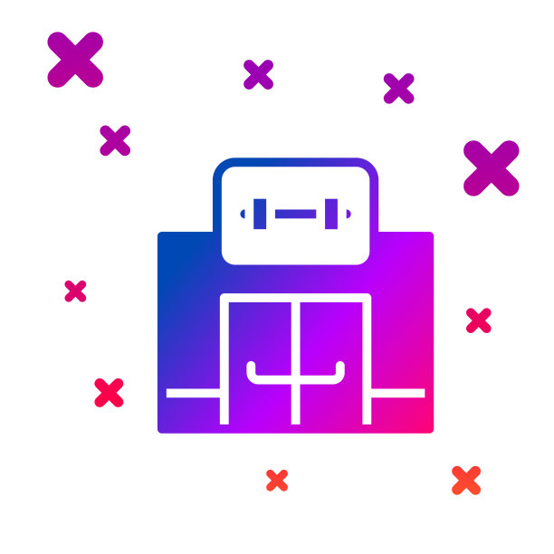 彩色体育馆建筑图标孤立在白色图片下载