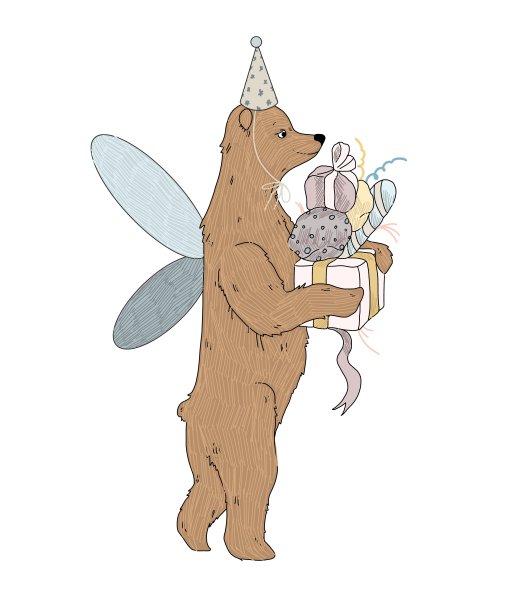 棕熊宝宝插图礼品卡图片下载