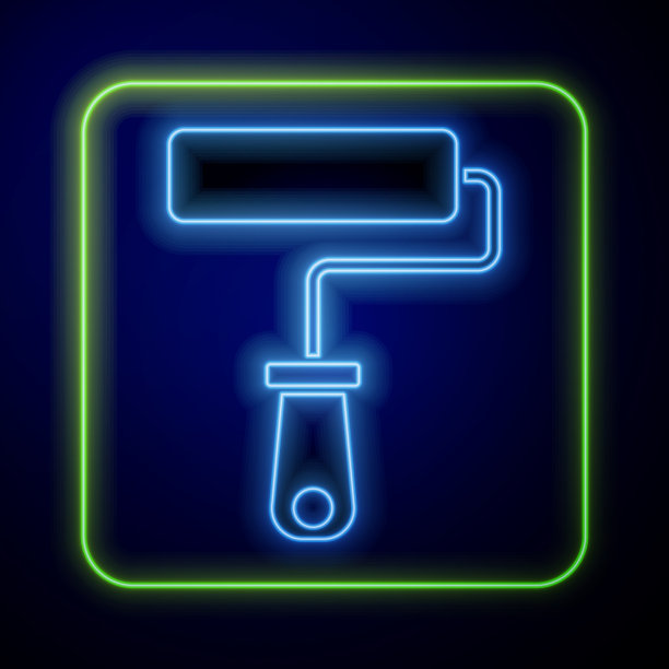 霓虹灯漆刷图标隔离图片下载