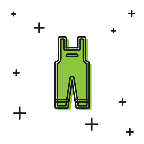 黑色工作工作服图标孤立在白色图片下载