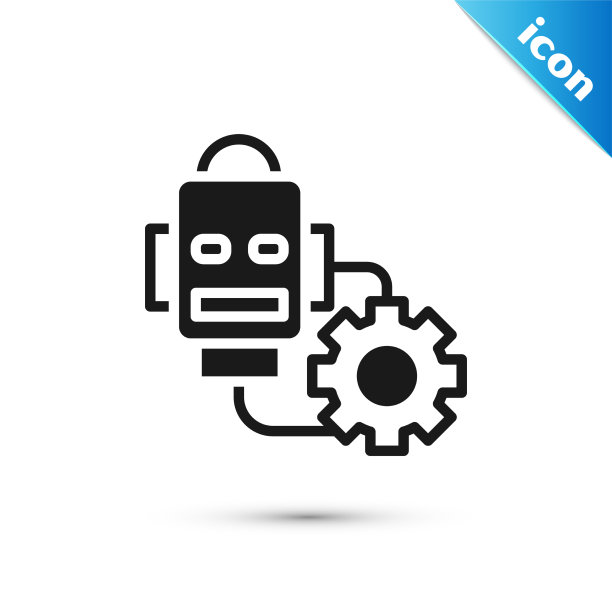 灰色机器人设置图标隔离在白色图片下载