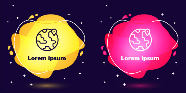 在隔离的地球仪图标上设置线路位置图片下载