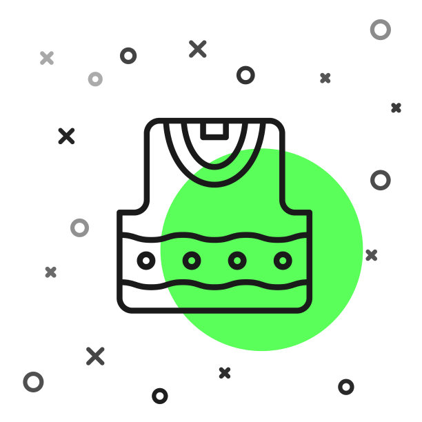 黑色线背心图标孤立在白色图片下载