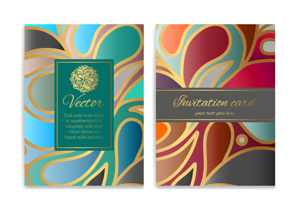 摘要彩色贺卡设计。豪华矢量装饰模板。非常适合邀请，传单，菜单，宣传册，墙纸，装饰，包装或任何理想的想法。图片下载