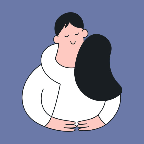 拥抱一对，男孩和女孩拥抱图片下载